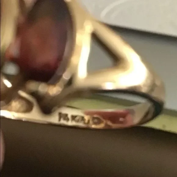 14K Gold ring with 5 marquis shaped‎ gemstones